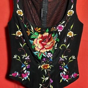 Embroidered floral bustier corset by CASADEI